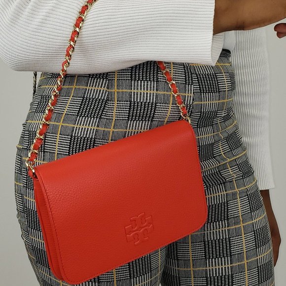 Tory Burch Thea Clutch in Brilliant Red - Picture 6 of 7
